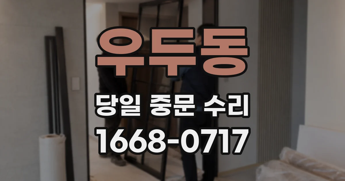 우두동 당일 중문 수리