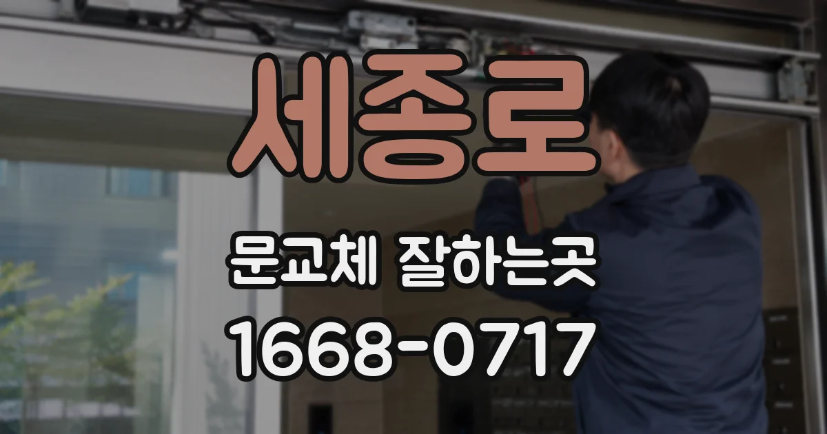 세종로 문교체 잘하는곳