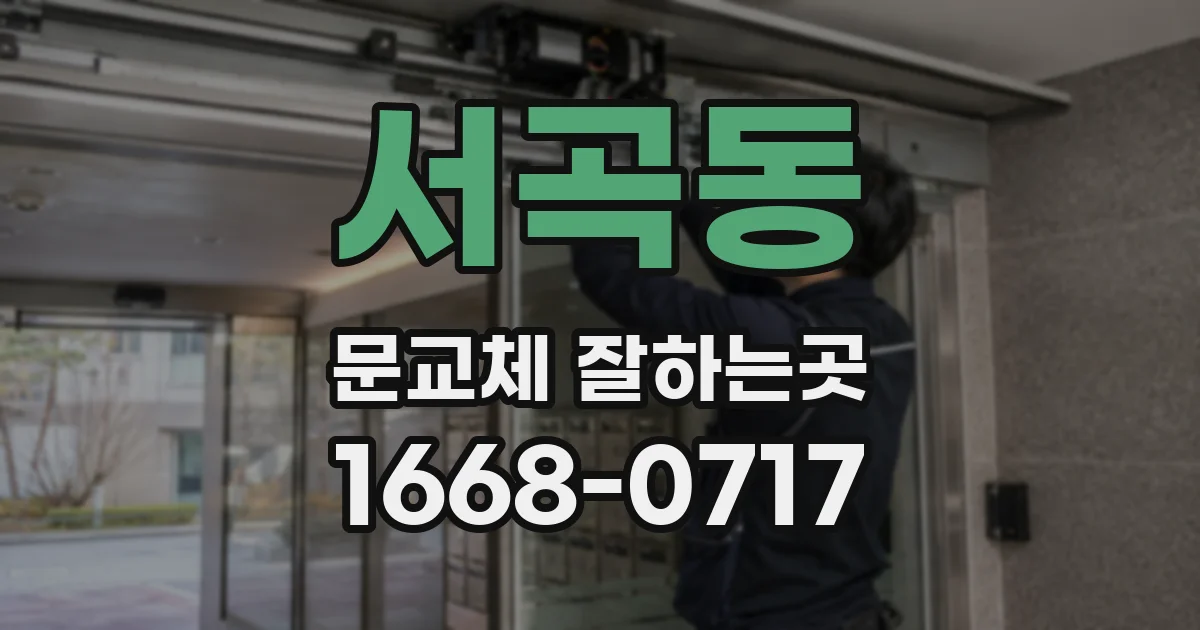 서곡동 문교체 잘하는곳