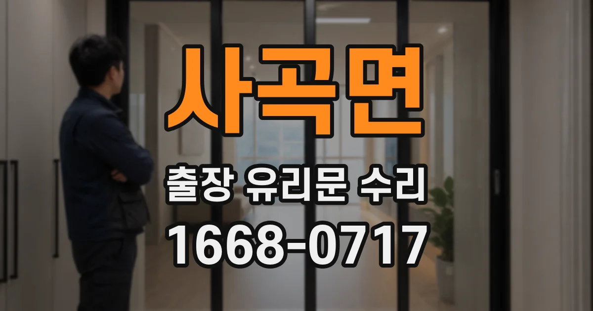 사곡면 출장 유리문 수리