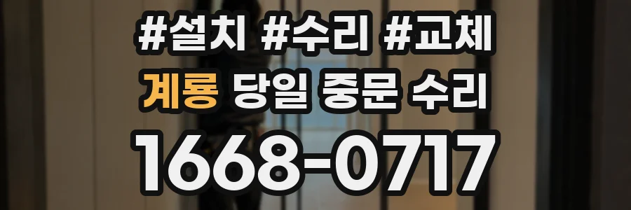 계룡 당일 중문 수리