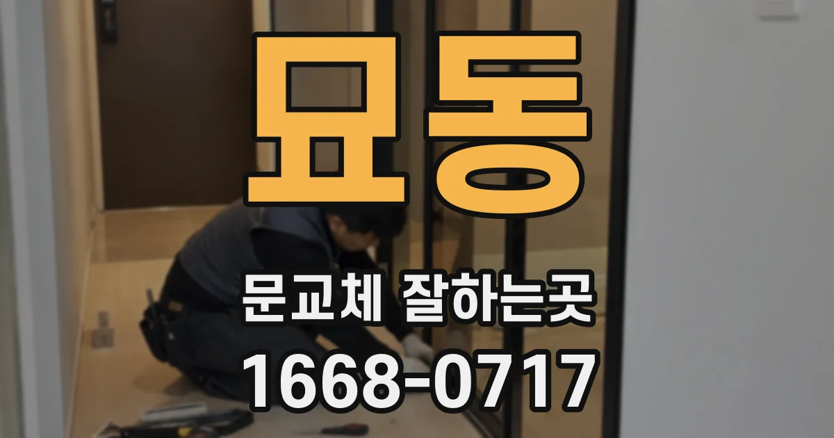 묘동 문교체 잘하는곳