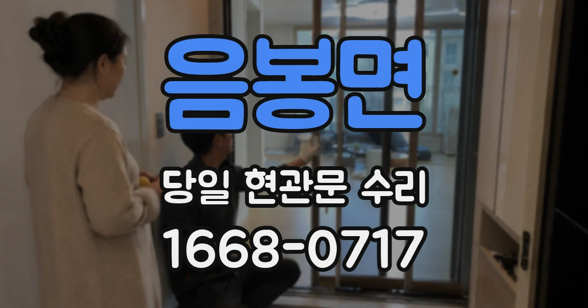 음봉면 당일 현관문 수리