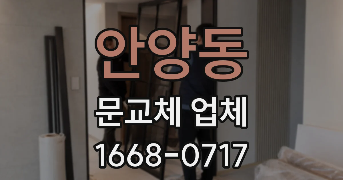 안양동 문교체 업체