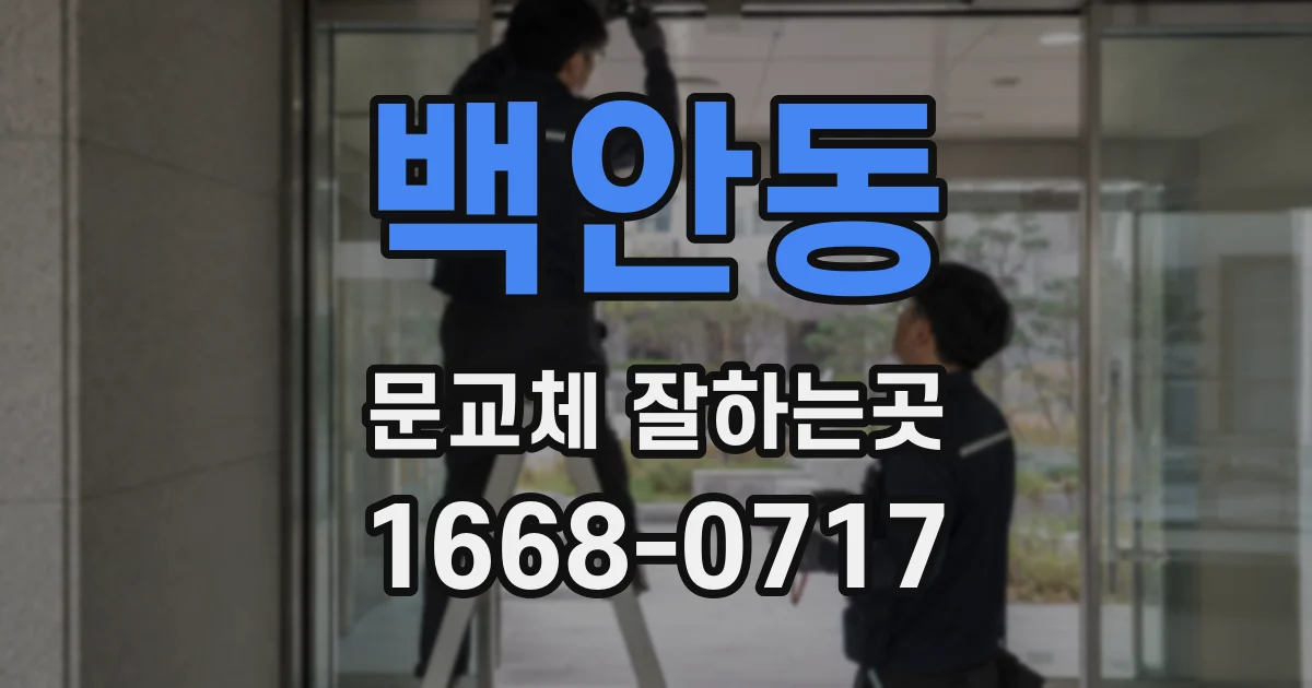 백안동 문교체 잘하는곳