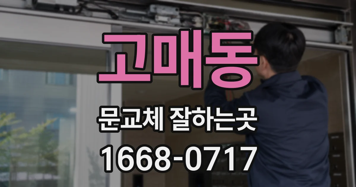 고매동 문교체 잘하는곳
