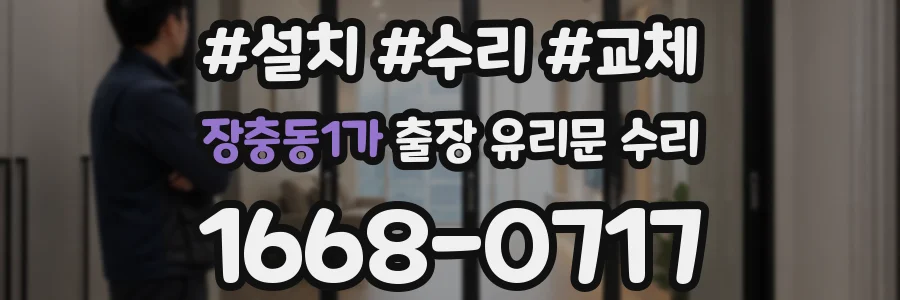 장충동1가 출장 유리문 수리