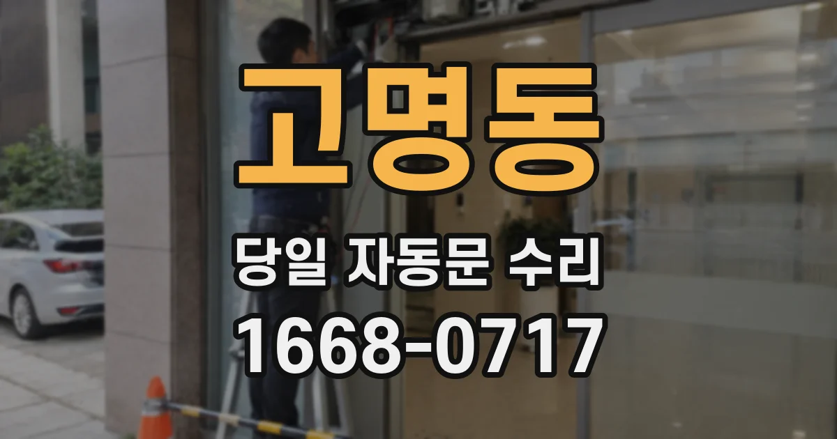 고명동 당일 자동문 수리