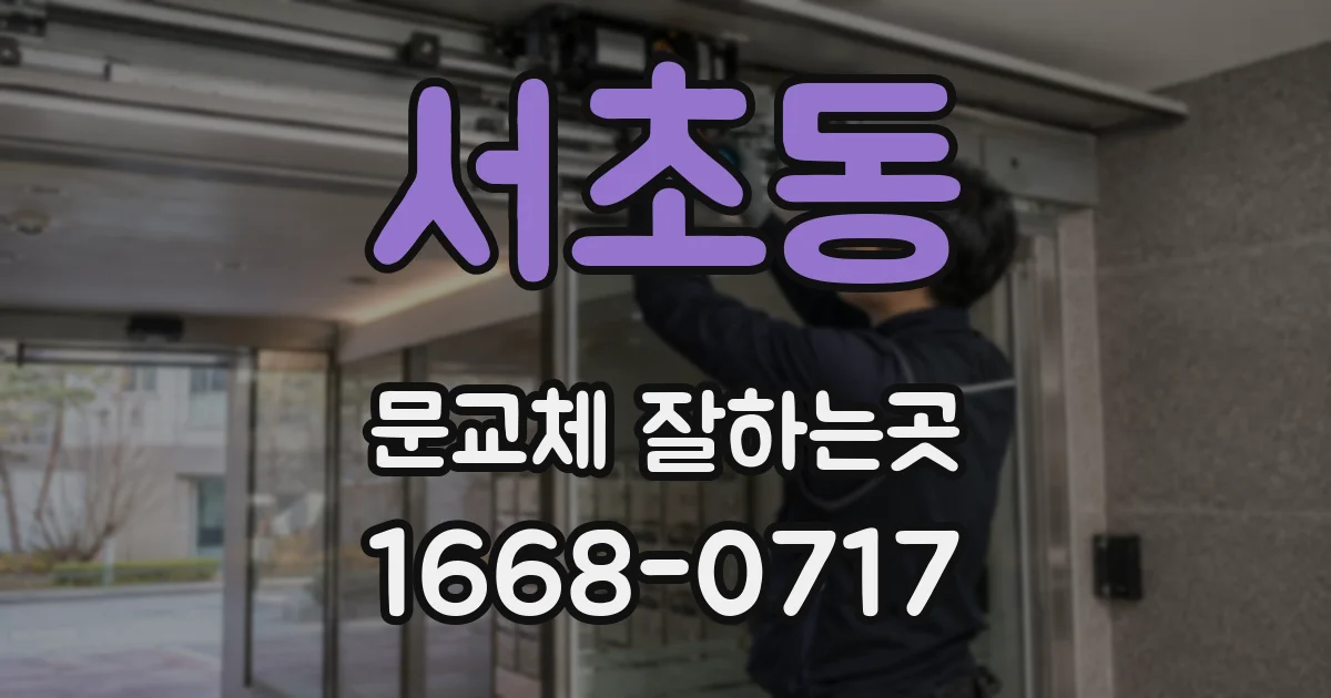 서초동 문교체 잘하는곳