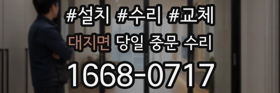 대지면 당일 중문 수리