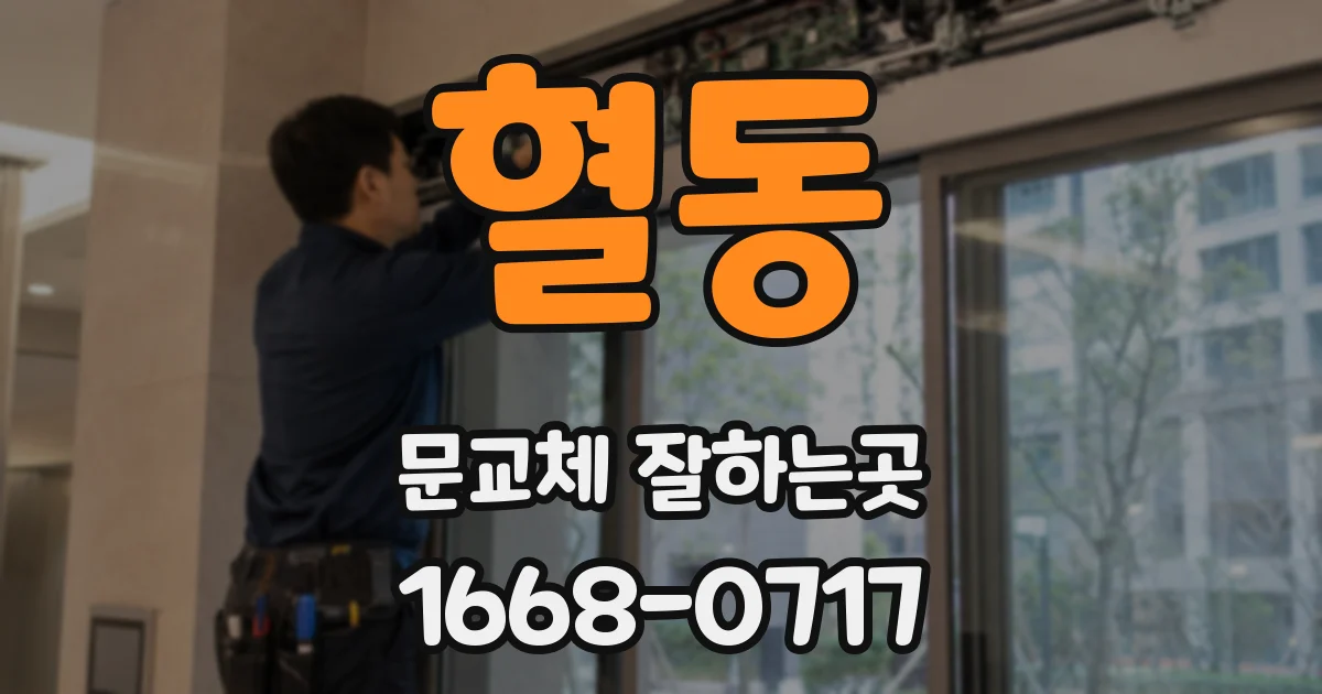 혈동 문교체 잘하는곳
