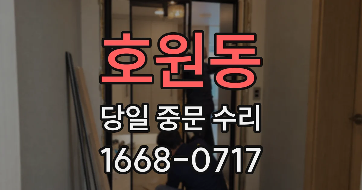 호원동 당일 중문 수리