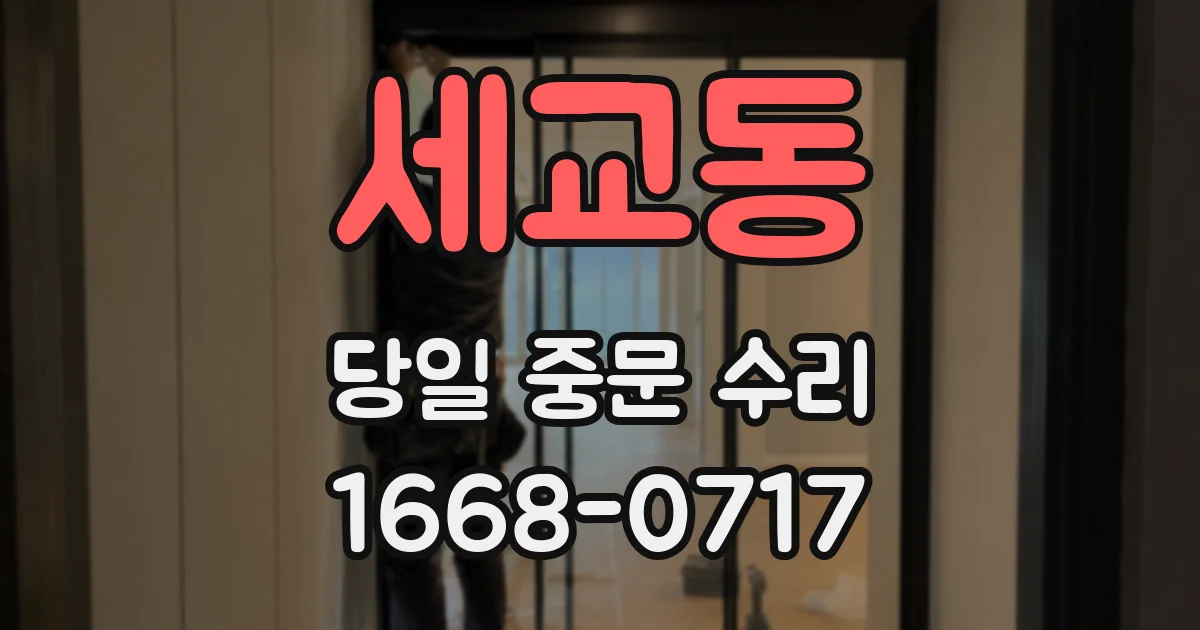 세교동 당일 중문 수리