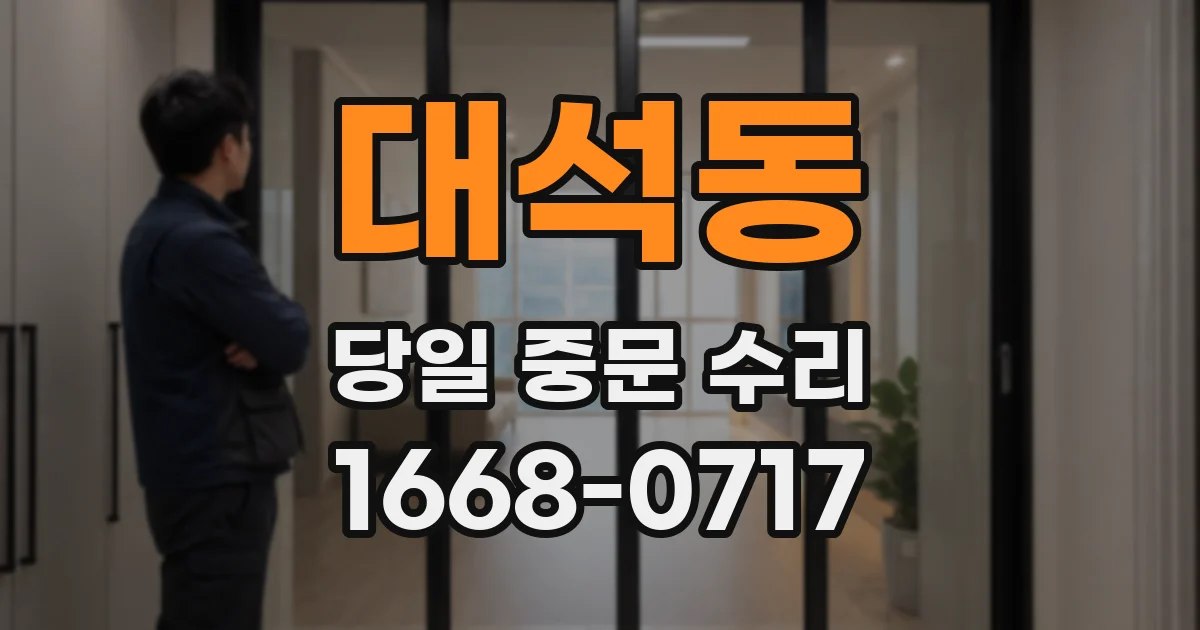 대석동 당일 중문 수리