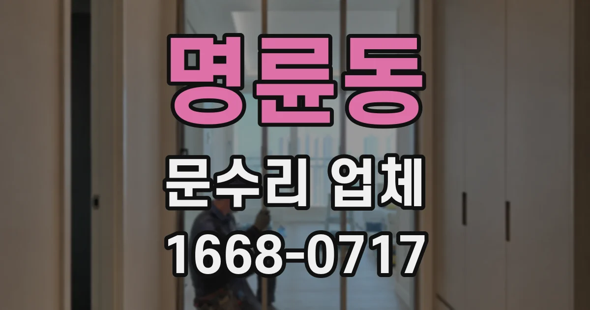 명륜동 문수리 업체