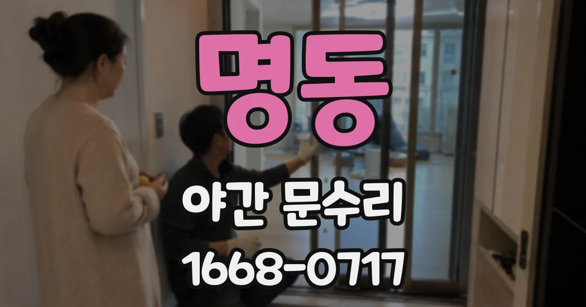 명동 야간 문수리