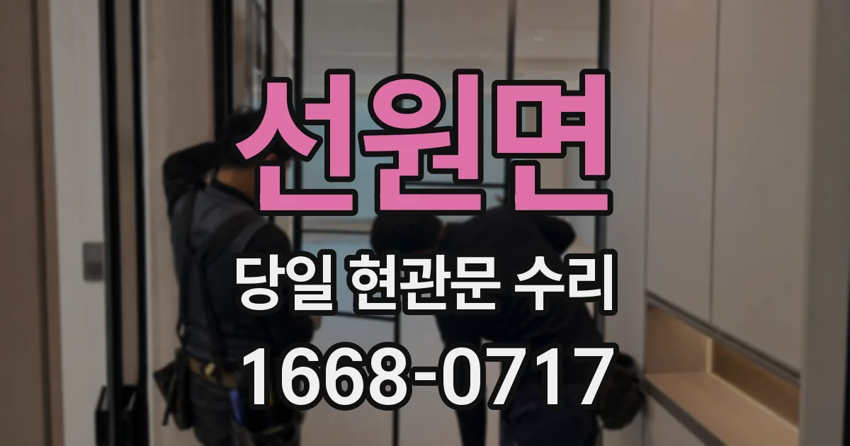 선원면 당일 현관문 수리