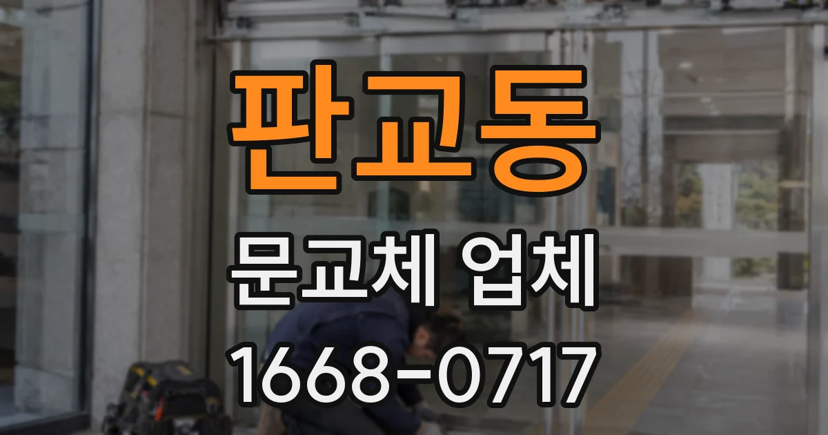 판교동 문교체 업체