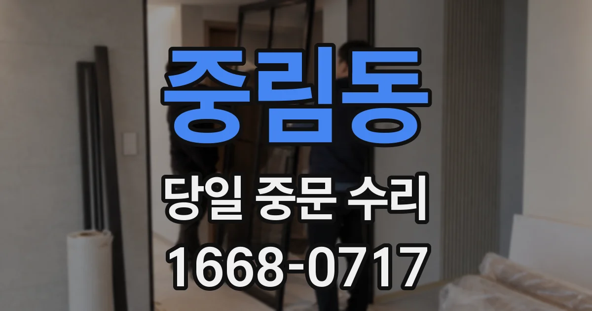 중림동 당일 중문 수리