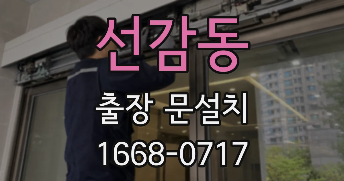 선감동 출장 문설치