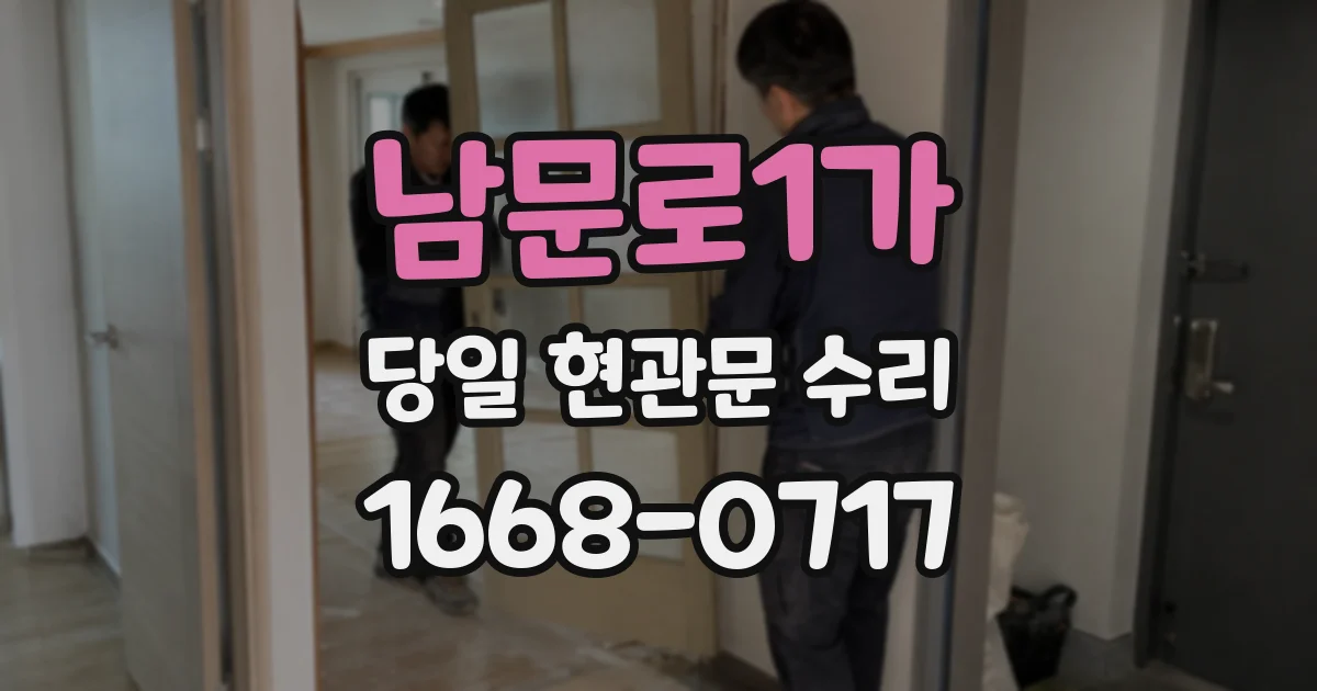 남문로1가 당일 현관문 수리
