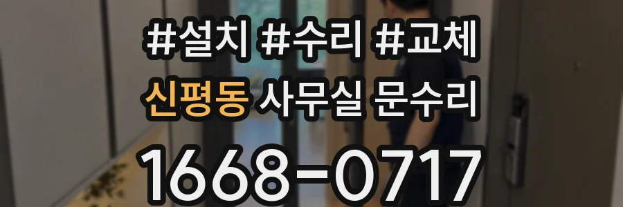 신평동 사무실 문수리