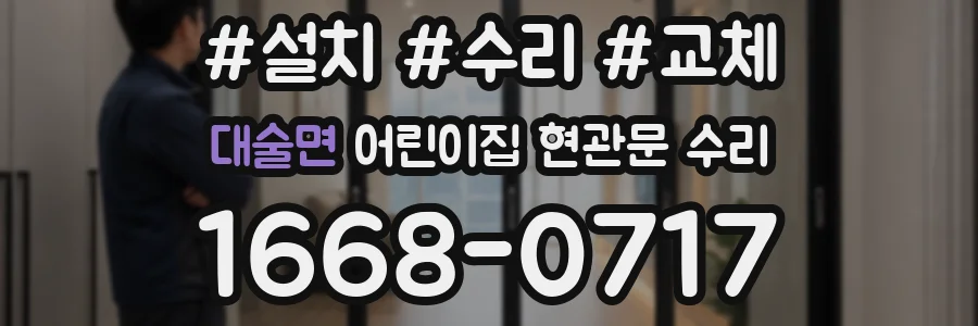대술면 어린이집 현관문 수리
