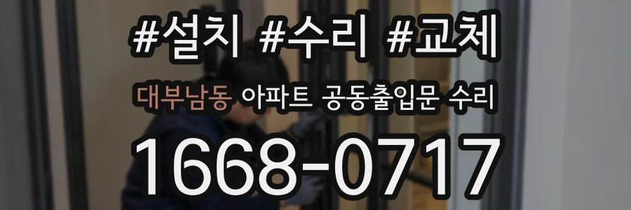 대부남동 아파트 공동출입문 수리
