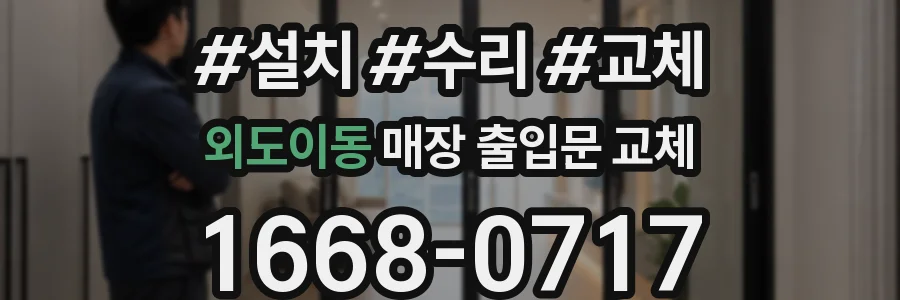 외도이동 매장 출입문 교체