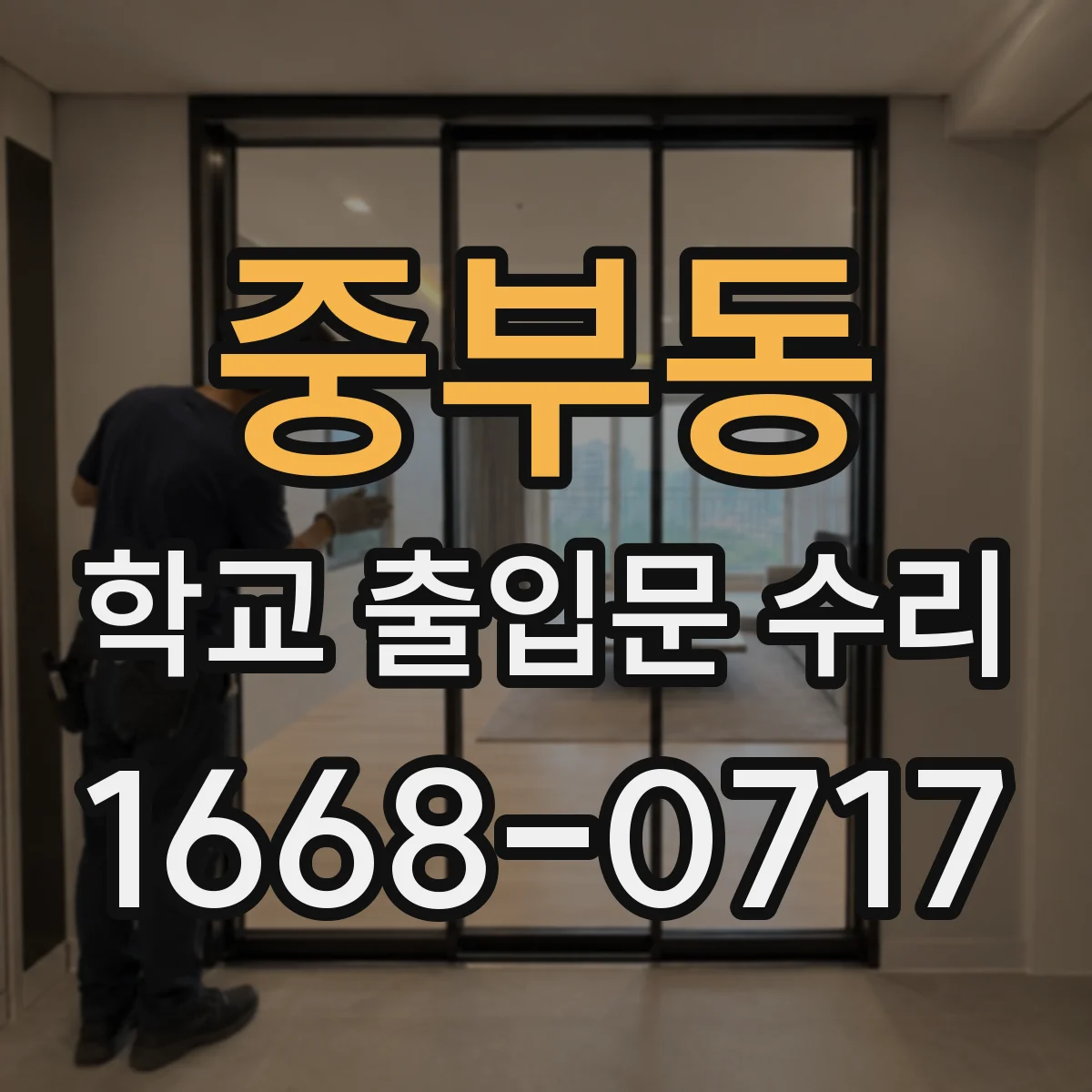 중부동 학교 출입문 수리