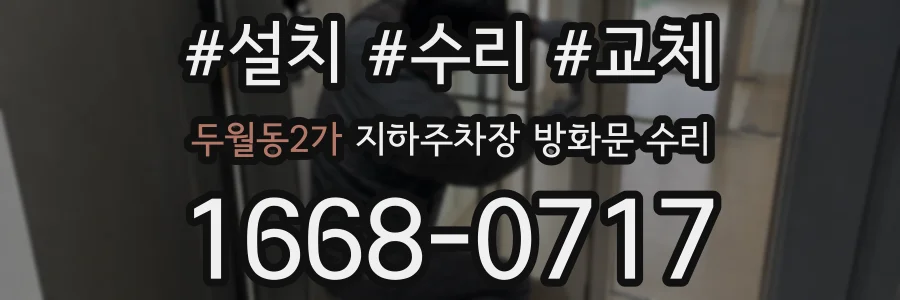 두월동2가 지하주차장 방화문 수리