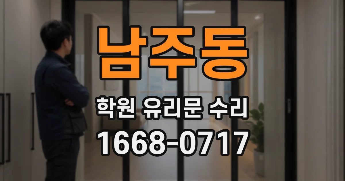남주동 학원 유리문 수리