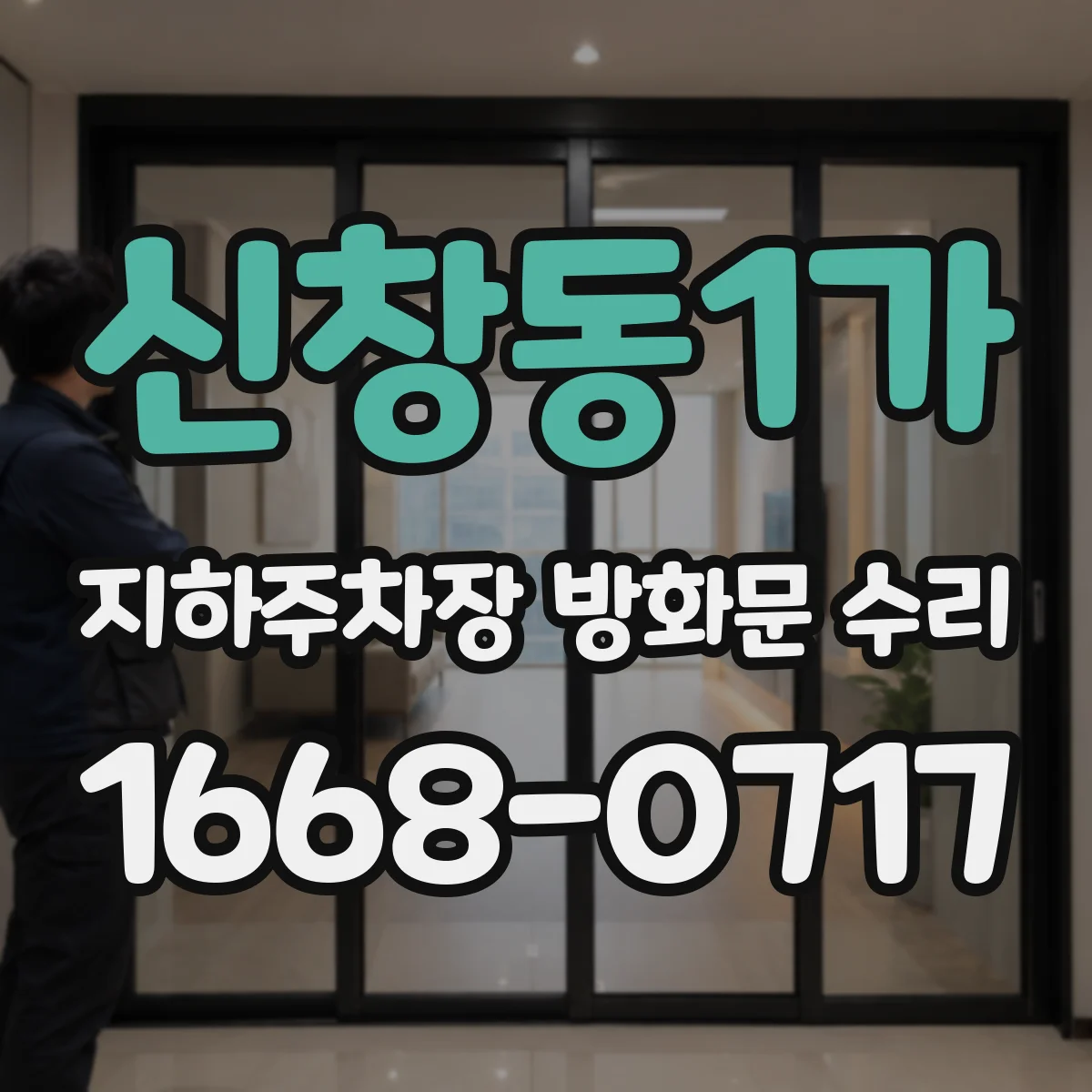 신창동1가 지하주차장 방화문 수리