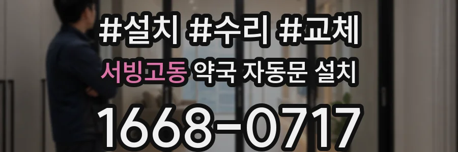 서빙고동 약국 자동문 설치