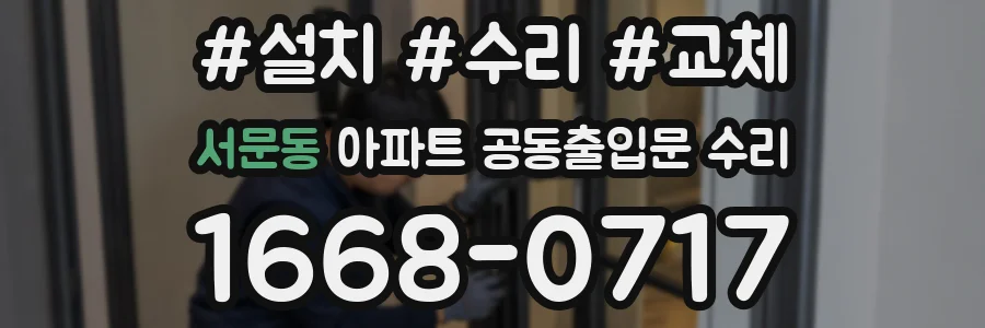 서문동 아파트 공동출입문 수리