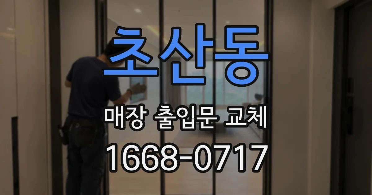 초산동 매장 출입문 교체