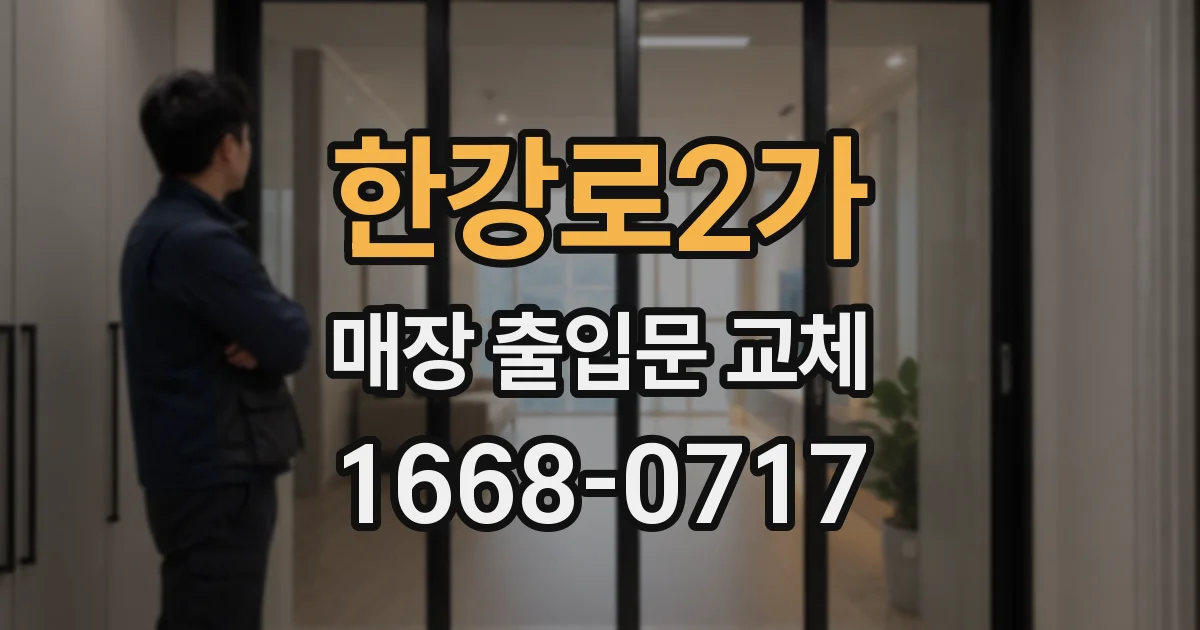 한강로2가 매장 출입문 교체