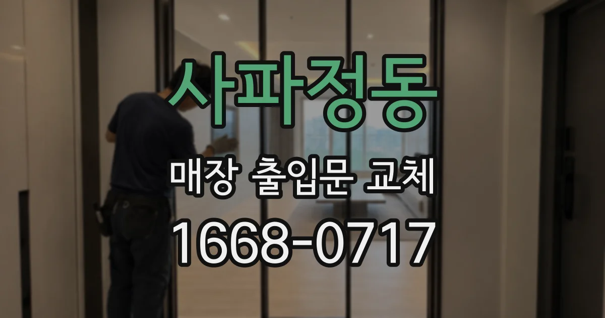 사파정동 매장 출입문 교체