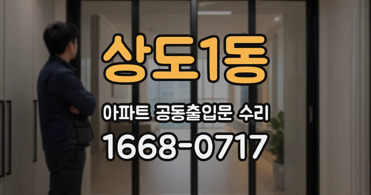상도1동 아파트 공동출입문 수리