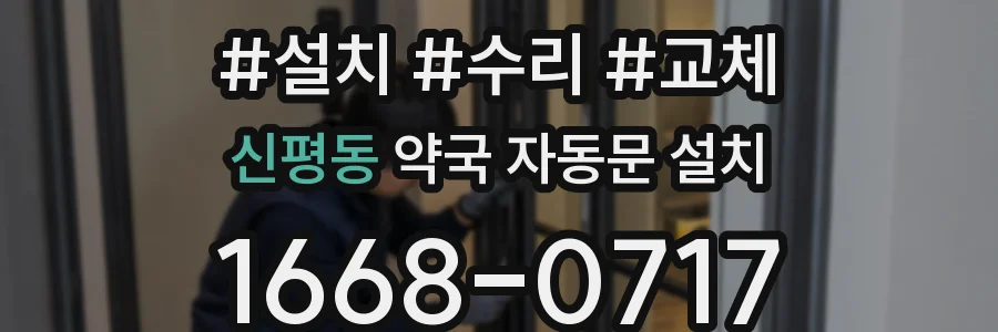 신평동 약국 자동문 설치