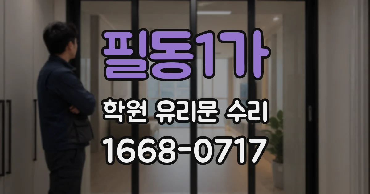 필동1가 학원 유리문 수리