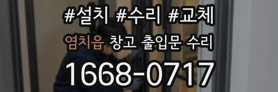 염치읍 창고 출입문 수리