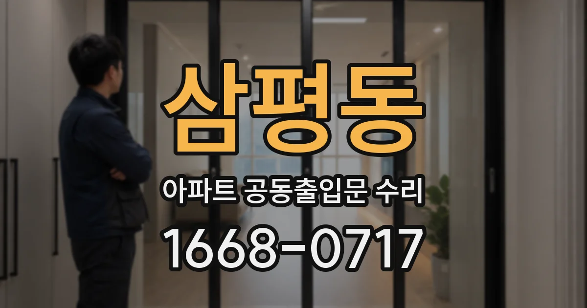 삼평동 아파트 공동출입문 수리