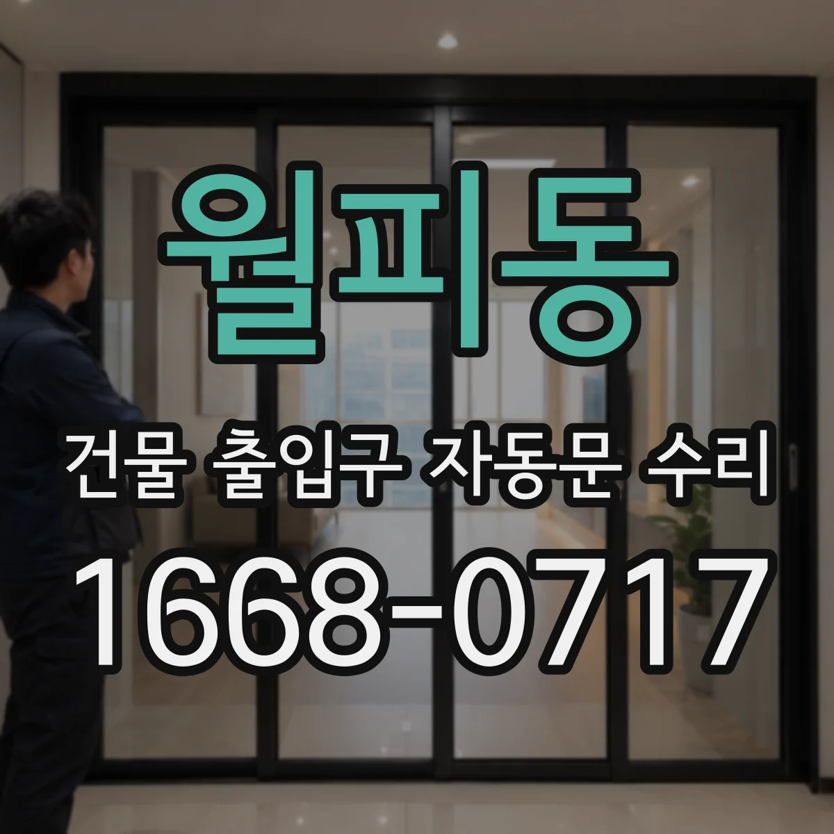 월피동 건물 출입구 자동문 수리
