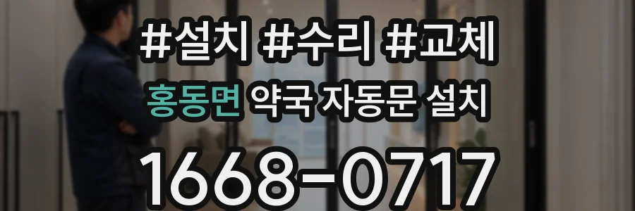 홍동면 약국 자동문 설치