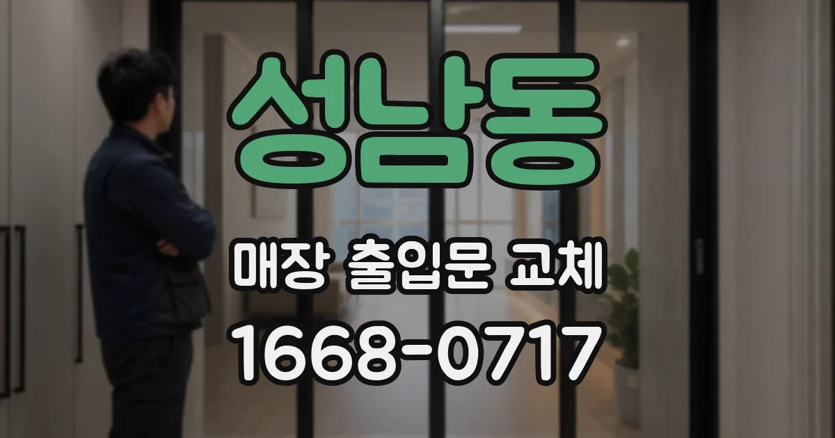 성남동 매장 출입문 교체