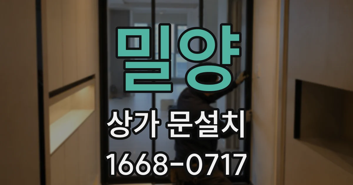 밀양 상가 문설치