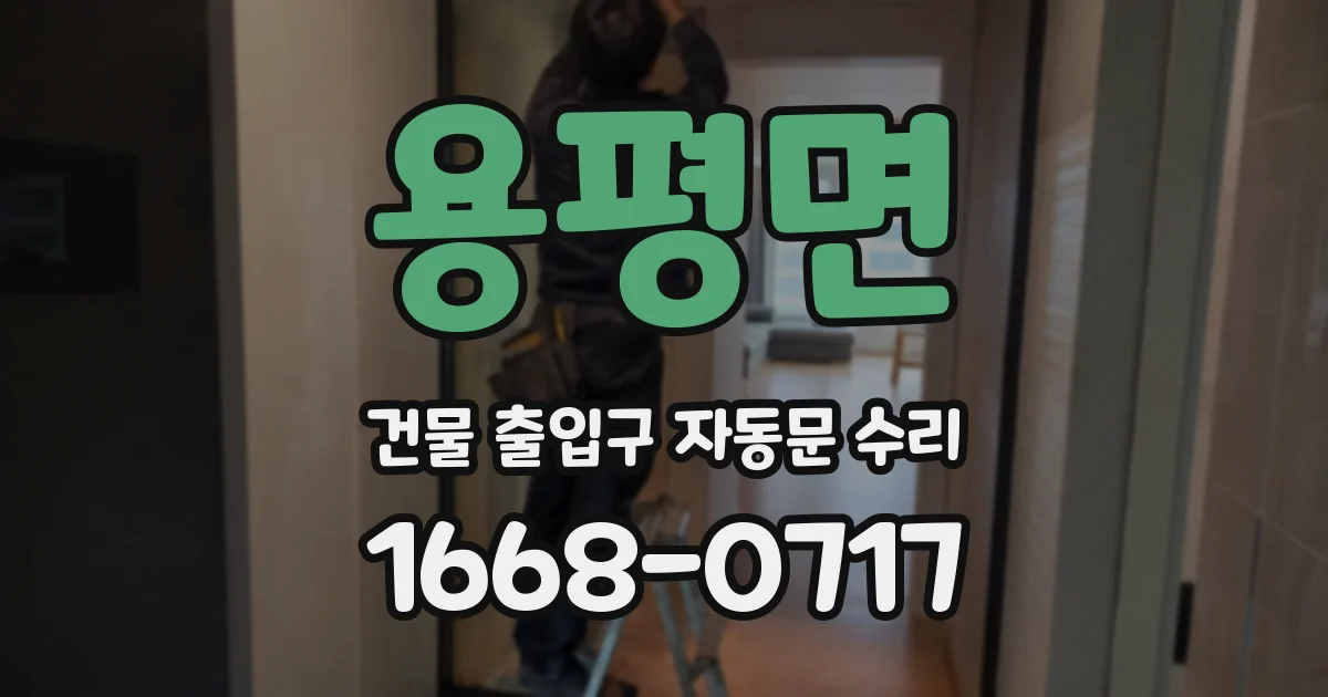 용평면 건물 출입구 자동문 수리