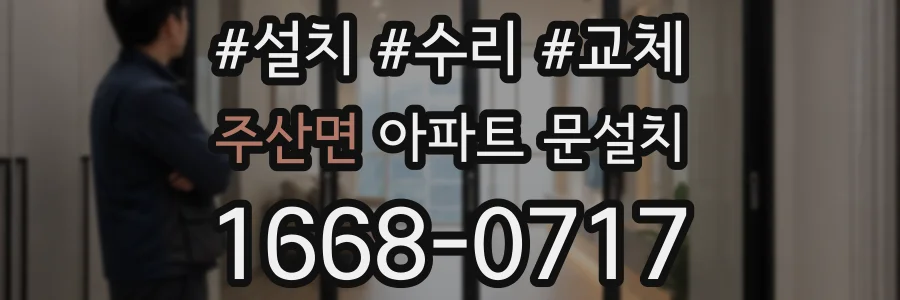 주산면 아파트 문설치