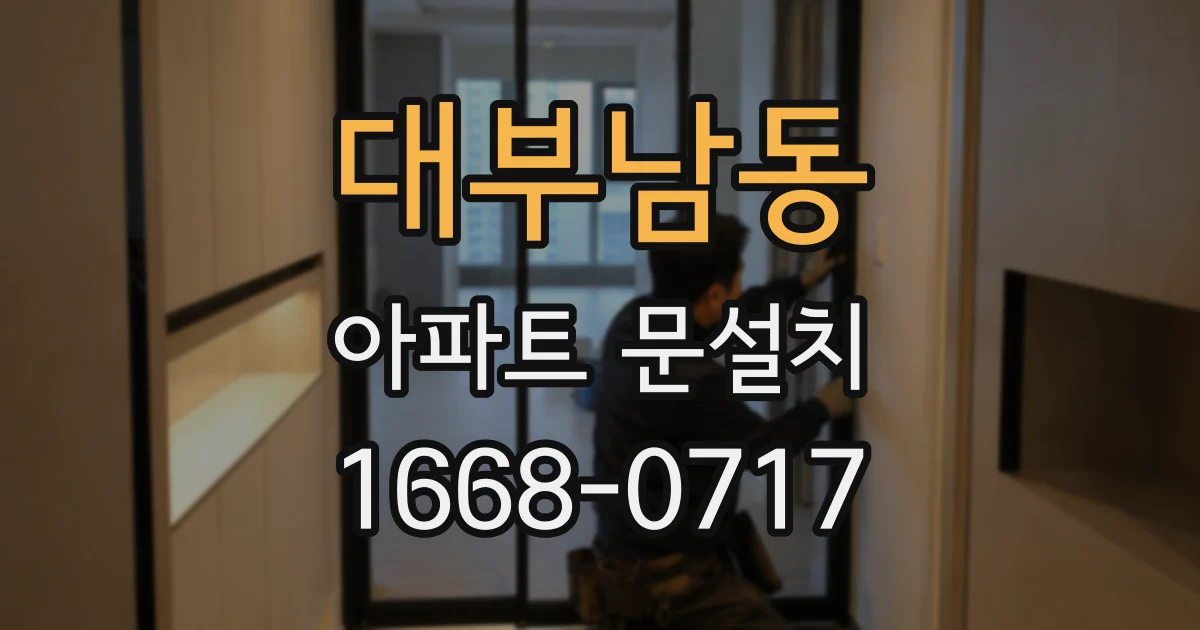 대부남동 아파트 문설치